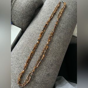 Brown stone layering necklace